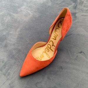 Sam Edelman Heels Jains d’Orsay Pumps orange Suede 6.5 Pointed toe 2.5” NWT